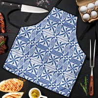 Blue Ngatu Pattern Malo e Lelei Tonga Apron LT14 Blue - Polynesian Pride
