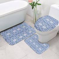 Blue Ngatu Pattern Malo e Lelei Tonga Bathroom Set LT14 - Polynesian Pride