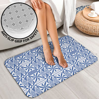 Blue Ngatu Pattern Malo e Lelei Tonga Bathroom Set LT14 - Polynesian Pride