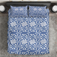 Blue Ngatu Pattern Malo e Lelei Tonga Bedding Set LT14 Blue - Polynesian Pride
