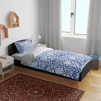 Blue Ngatu Pattern Malo e Lelei Tonga Bedding Set LT14 - Polynesian Pride