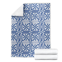Blue Ngatu Pattern Malo e Lelei Tonga Blanket LT14 - Polynesian Pride