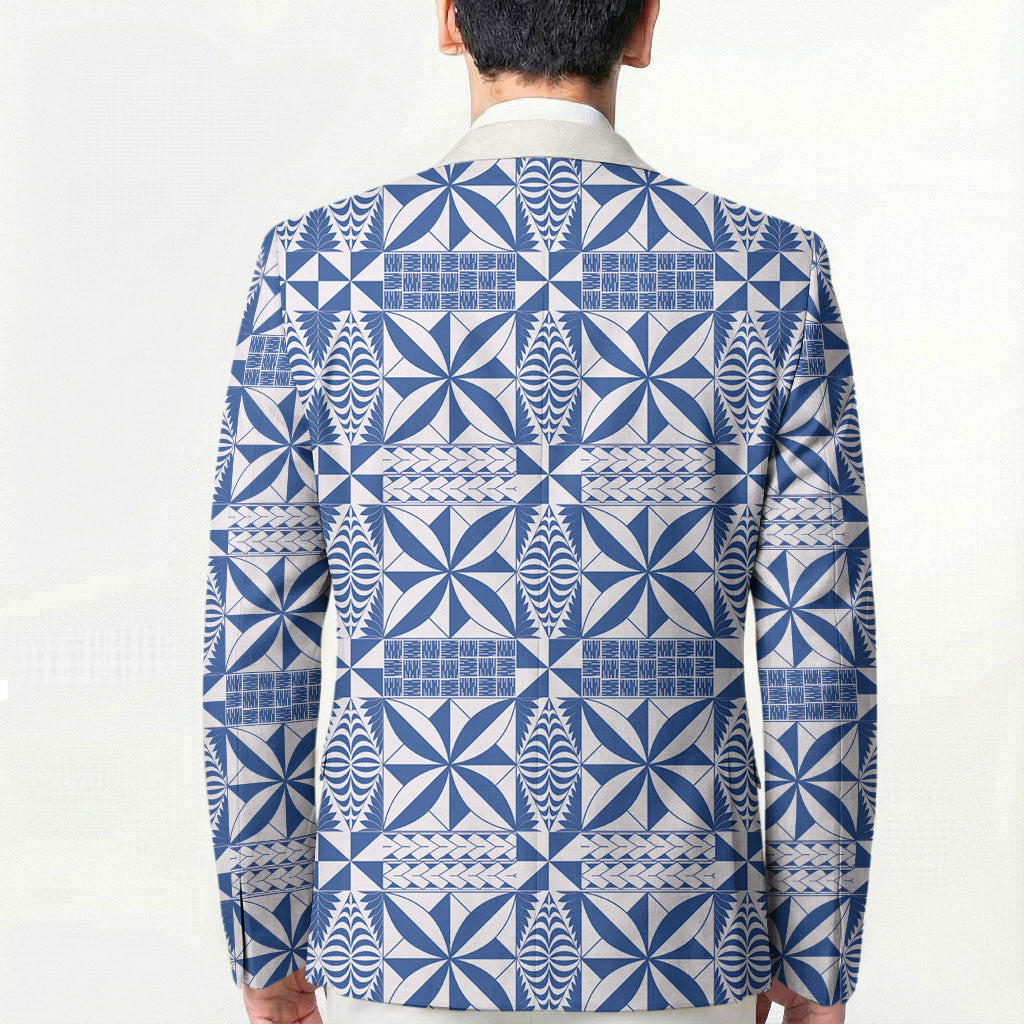 Blue Ngatu Pattern Malo e Lelei Tonga Blazer LT14 - Polynesian Pride