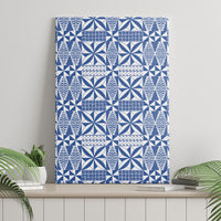 Blue Ngatu Pattern Malo e Lelei Tonga Canvas Wall Art LT14 - Polynesian Pride
