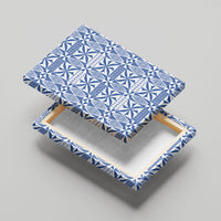 Blue Ngatu Pattern Malo e Lelei Tonga Canvas Wall Art LT14 - Polynesian Pride
