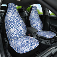 Blue Ngatu Pattern Malo e Lelei Tonga Car Seat Cover LT14 One Size Blue - Polynesian Pride