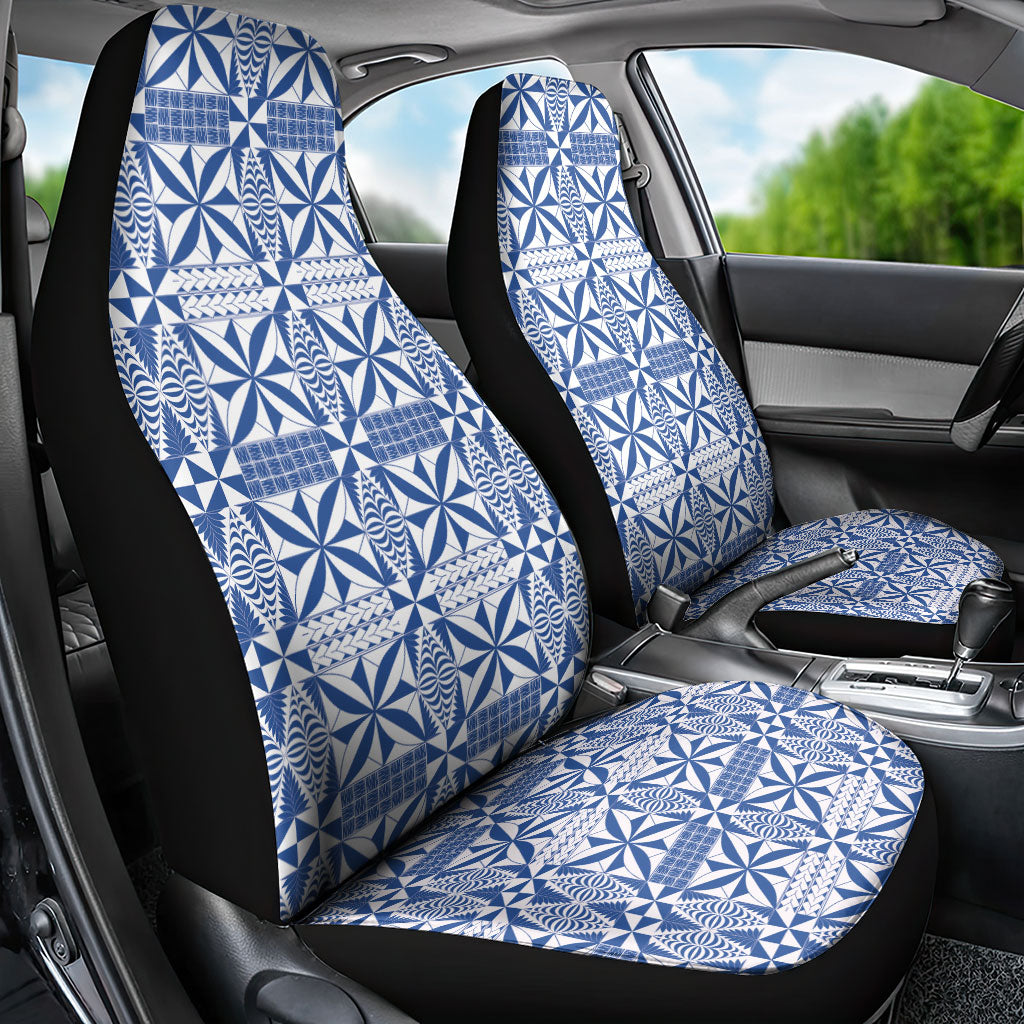 Blue Ngatu Pattern Malo e Lelei Tonga Car Seat Cover LT14 - Polynesian Pride