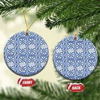 Blue Ngatu Pattern Malo e Lelei Tonga Ceramic Ornament
