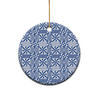 Blue Ngatu Pattern Malo e Lelei Tonga Ceramic Ornament