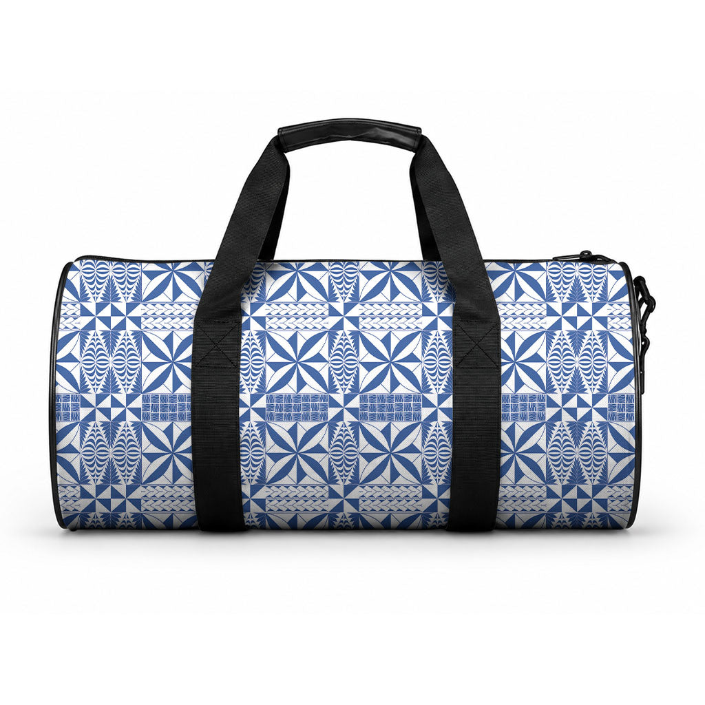 Blue Ngatu Pattern Malo e Lelei Tonga Duffle Bag LT14 One size Blue - Polynesian Pride