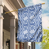 Blue Ngatu Pattern Malo e Lelei Tonga Garden Flag LT14 House Flag Blue - Polynesian Pride