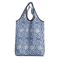 Blue Ngatu Pattern Malo e Lelei Tonga Grocery Bag LT14 - Polynesian Pride