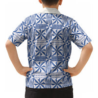 Blue Ngatu Pattern Malo e Lelei Tonga Hawaiian Shirt LT14 - Polynesian Pride