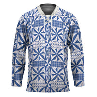 Blue Ngatu Pattern Malo e Lelei Tonga Hockey Jersey LT14 Unisex Blue - Polynesian Pride