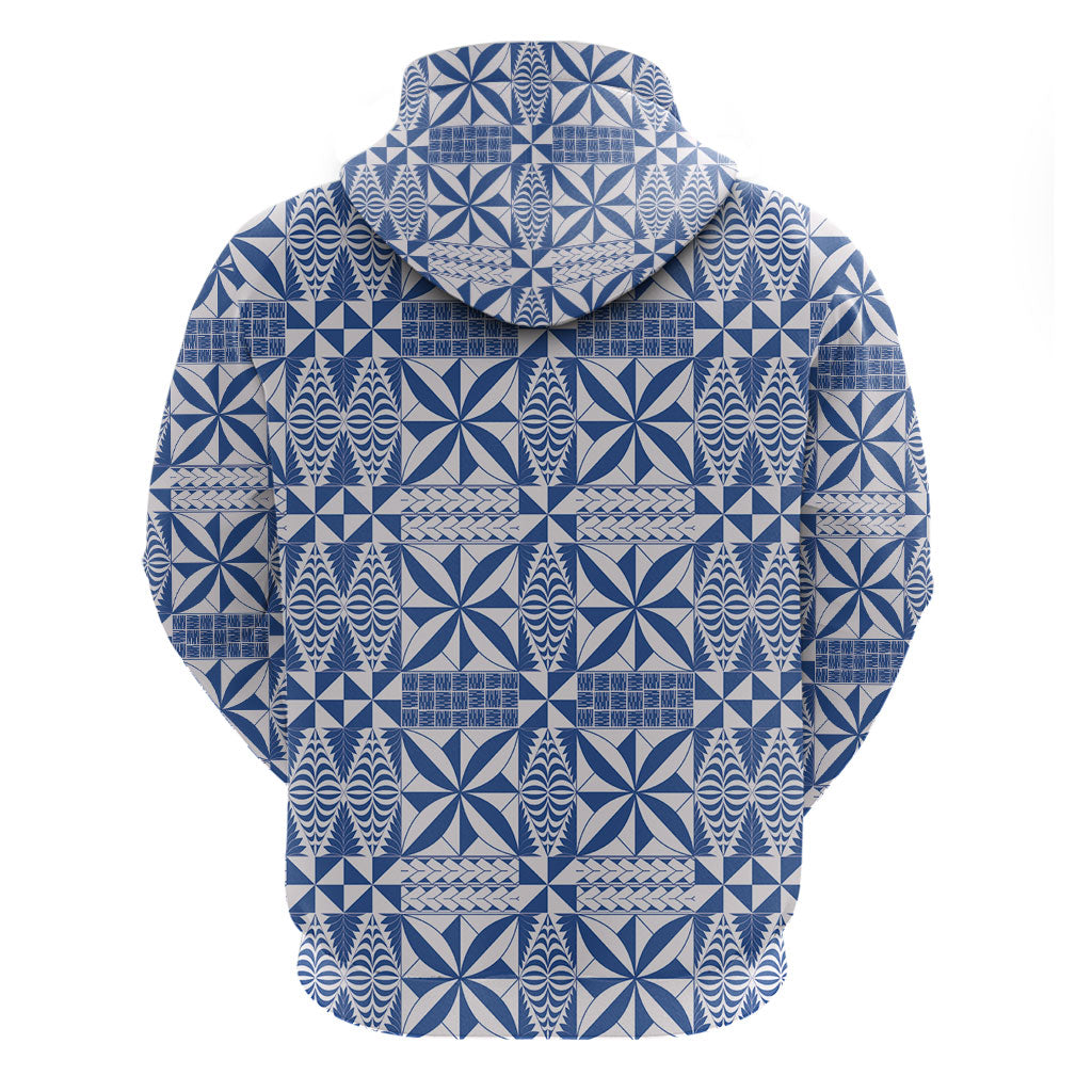 Blue Ngatu Pattern Malo e Lelei Tonga Hoodie LT14 - Polynesian Pride