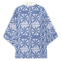 Blue Ngatu Pattern Malo e Lelei Tonga Kimono LT14 - Polynesian Pride