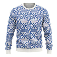 Blue Ngatu Pattern Malo e Lelei Tonga Ugly Christmas Sweater