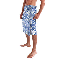 Blue Ngatu Pattern Malo e Lelei Tonga Lavalava LT14 - Polynesian Pride