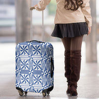 Blue Ngatu Pattern Malo e Lelei Tonga Luggage Cover LT14 - Polynesian Pride