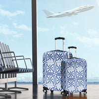 Blue Ngatu Pattern Malo e Lelei Tonga Luggage Cover LT14 - Polynesian Pride