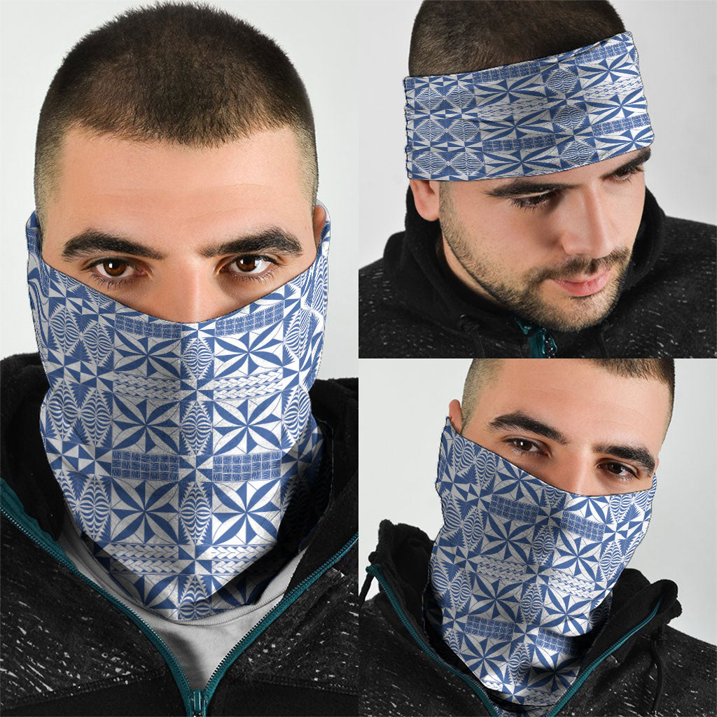 Blue Ngatu Pattern Malo e Lelei Tonga Neck Gaiter LT14 - Polynesian Pride