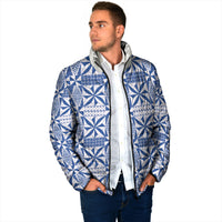 Blue Ngatu Pattern Malo e Lelei Tonga Padded Jacket LT14 - Polynesian Pride