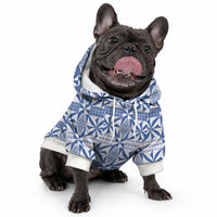 Blue Ngatu Pattern Malo e Lelei Tonga Pet Hoodie LT14 - Polynesian Pride