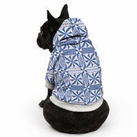 Blue Ngatu Pattern Malo e Lelei Tonga Pet Hoodie LT14 - Polynesian Pride