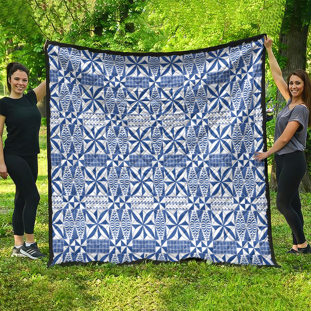 Blue Ngatu Pattern Malo e Lelei Tonga Quilt LT14 - Polynesian Pride