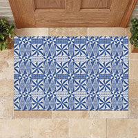 Blue Ngatu Pattern Malo e Lelei Tonga Rubber Doormat LT14 Blue - Polynesian Pride