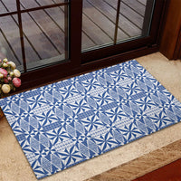 Blue Ngatu Pattern Malo e Lelei Tonga Rubber Doormat LT14 - Polynesian Pride