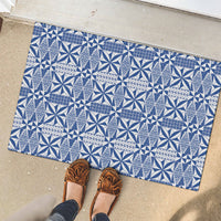 Blue Ngatu Pattern Malo e Lelei Tonga Rubber Doormat LT14 - Polynesian Pride