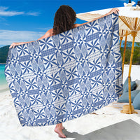 Blue Ngatu Pattern Malo e Lelei Tonga Sarong LT14 One Size 44 x 66 inches Blue - Polynesian Pride