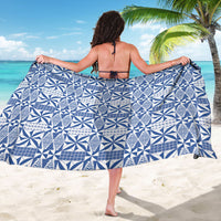 Blue Ngatu Pattern Malo e Lelei Tonga Sarong LT14 - Polynesian Pride