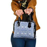 Blue Ngatu Pattern Malo e Lelei Tonga Shoulder Handbag LT14 One Size Blue - Polynesian Pride
