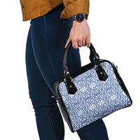 Blue Ngatu Pattern Malo e Lelei Tonga Shoulder Handbag LT14 - Polynesian Pride