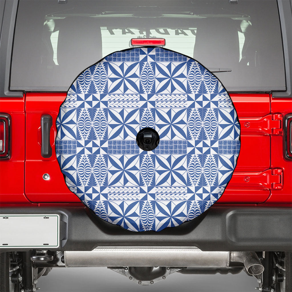 Blue Ngatu Pattern Malo e Lelei Tonga Spare Tire Cover LT14 - Polynesian Pride