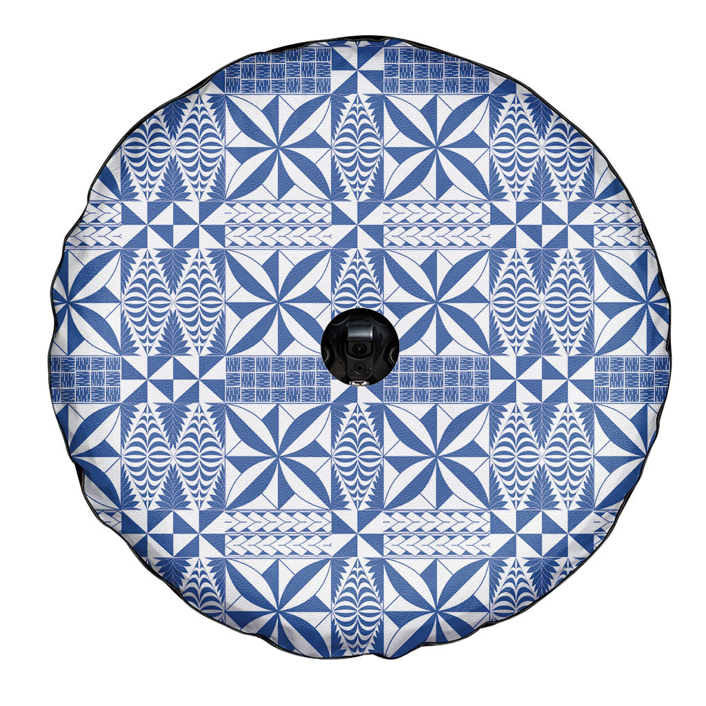 Blue Ngatu Pattern Malo e Lelei Tonga Spare Tire Cover LT14 - Polynesian Pride