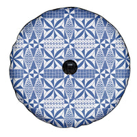 Blue Ngatu Pattern Malo e Lelei Tonga Spare Tire Cover LT14 - Polynesian Pride