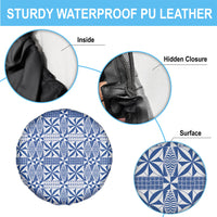 Blue Ngatu Pattern Malo e Lelei Tonga Spare Tire Cover LT14 - Polynesian Pride
