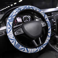 Blue Ngatu Pattern Malo e Lelei Tonga Steering Wheel Cover LT14 Universal Fit Blue - Polynesian Pride