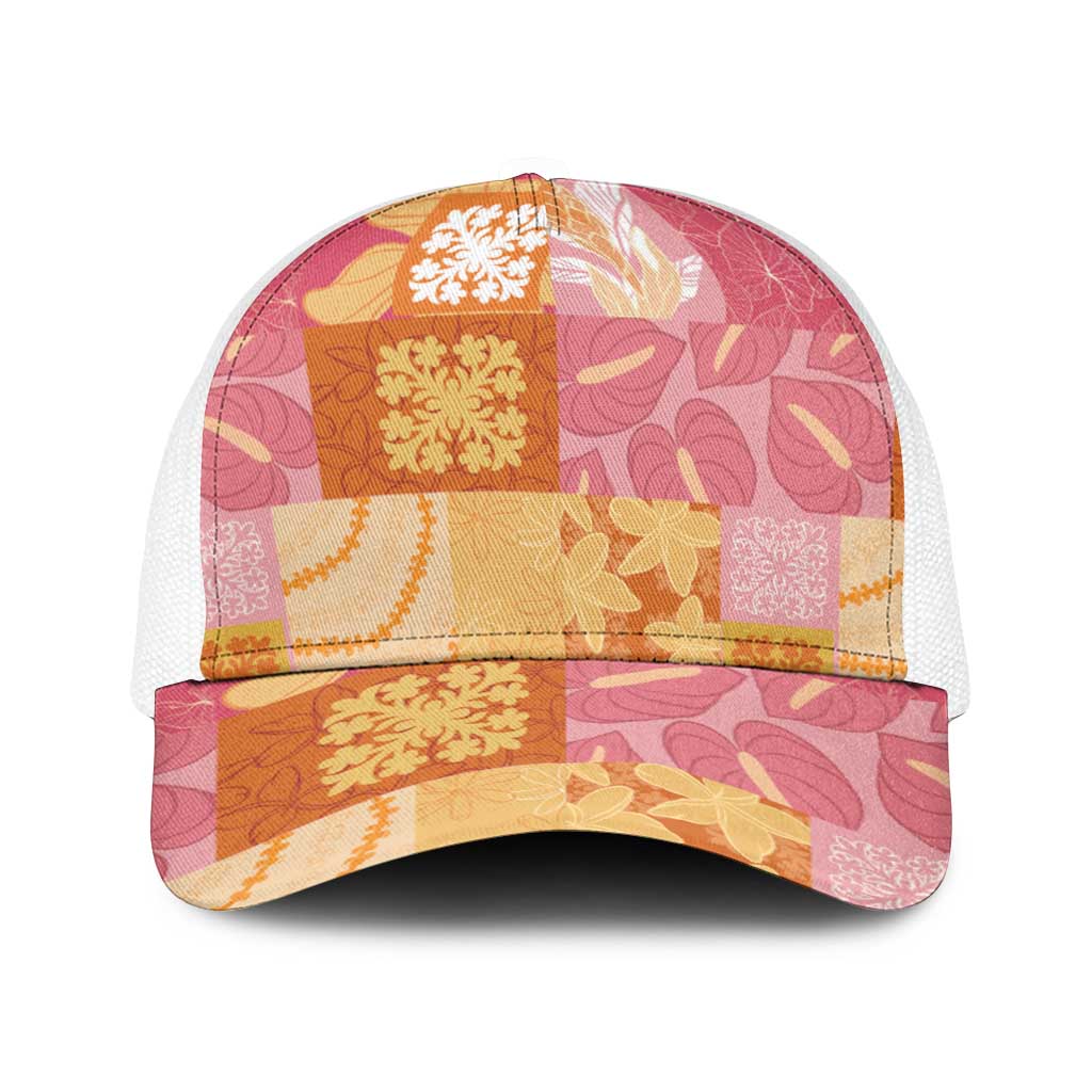 Aloha Hawaii Quilt Floral Patchwork Style Baseball Net Cap