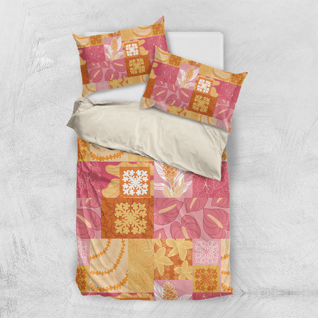 Aloha Hawaii Quilt Floral Patchwork Style Bedding Set LT14 US Twin 172cm x 218cm Multicolor - Polynesian Pride