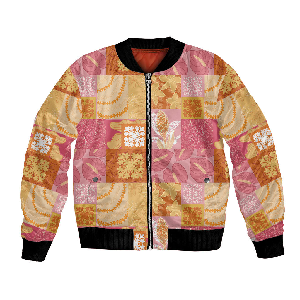 Aloha Hawaii Quilt Floral Patchwork Style Bomber Jacket LT14 Unisex Multicolor - Polynesian Pride