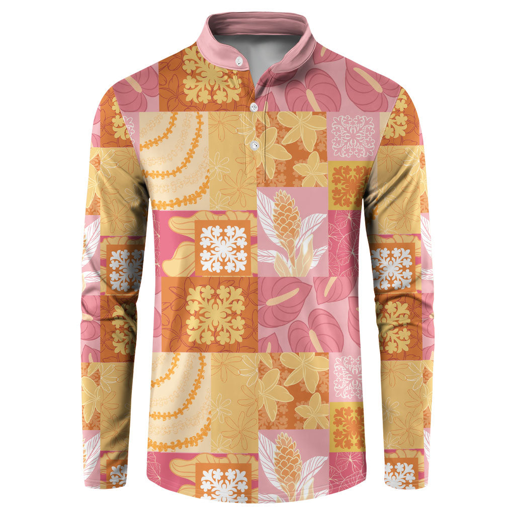 Aloha Hawaii Quilt Floral Patchwork Style Button Sweatshirt LT14 Multicolor - Polynesian Pride