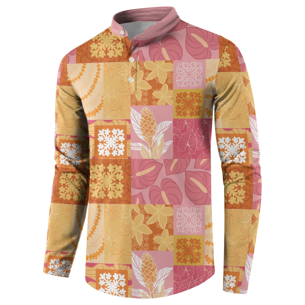 Aloha Hawaii Quilt Floral Patchwork Style Button Sweatshirt LT14 - Polynesian Pride