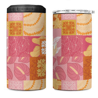 Aloha Hawaii Quilt Floral Patchwork Style 4 in 1 Can Cooler Tumbler