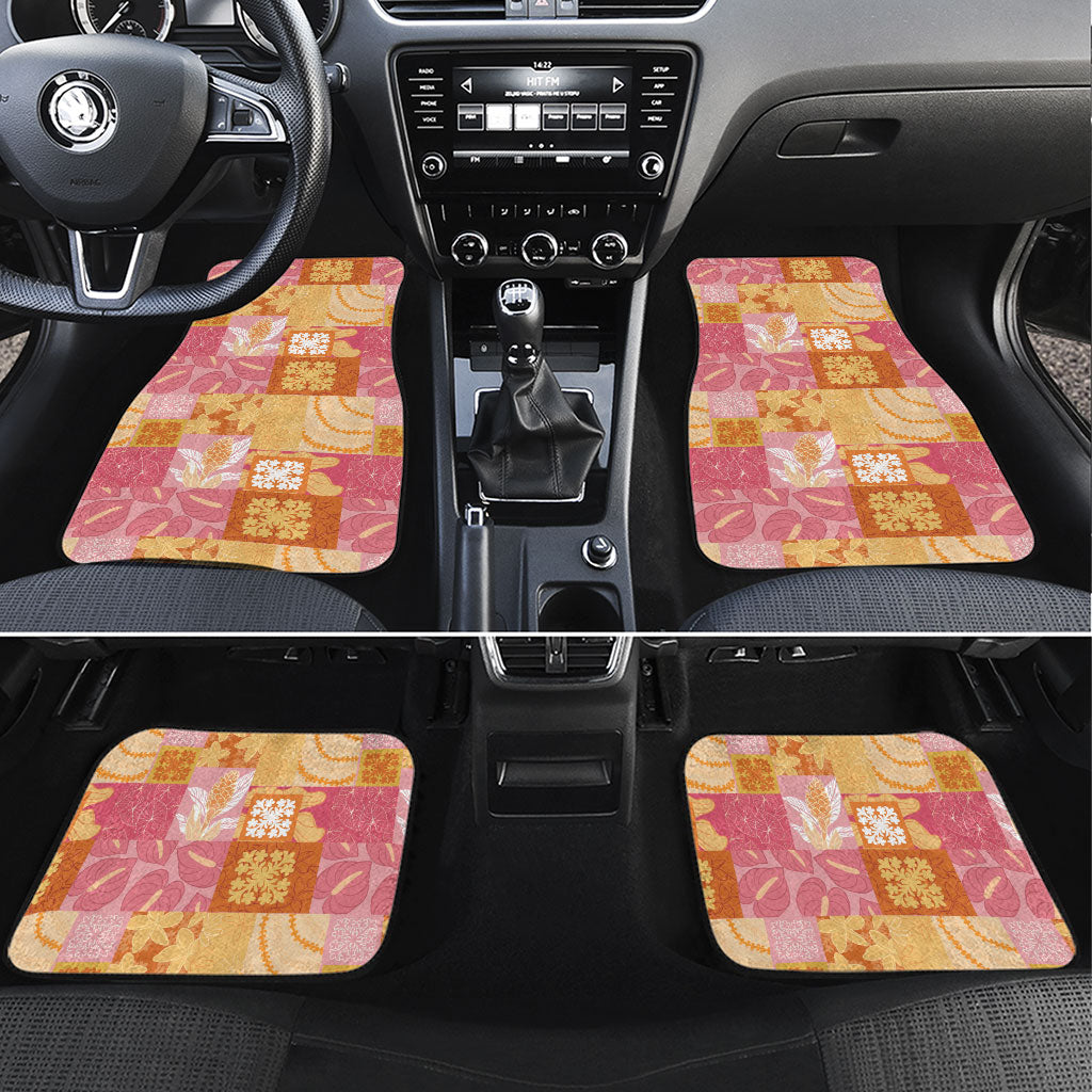 Aloha Hawaii Quilt Floral Patchwork Style Car Mats LT14 Set 4pcs Multicolor - Polynesian Pride