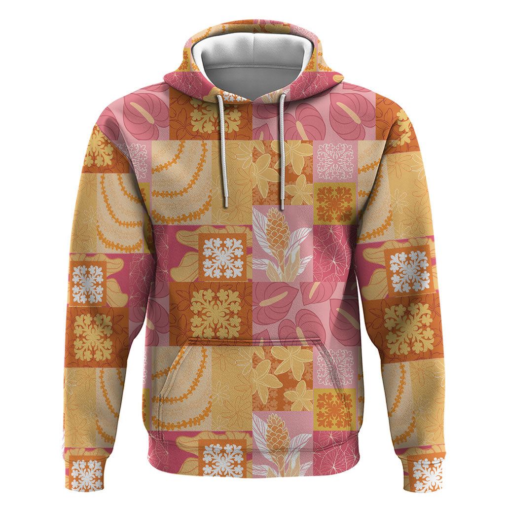 Aloha Hawaii Quilt Floral Patchwork Style Hoodie LT14 Pullover Hoodie Multicolor - Polynesian Pride