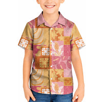 Aloha Hawaii Quilt Floral Patchwork Style Kid Hawaiian Shirt LT14 Kid Multicolor - Polynesian Pride